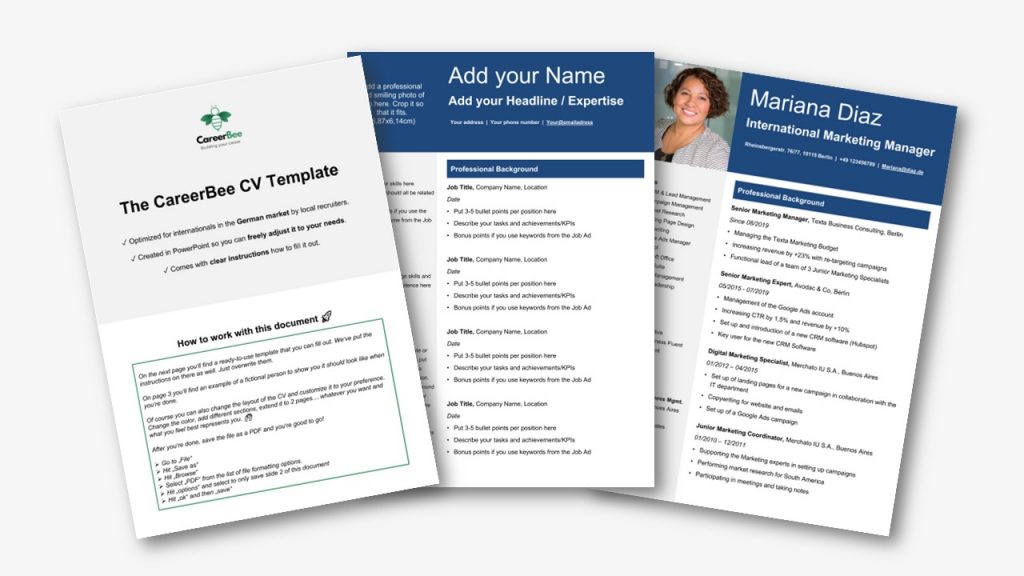 CV template to download for free