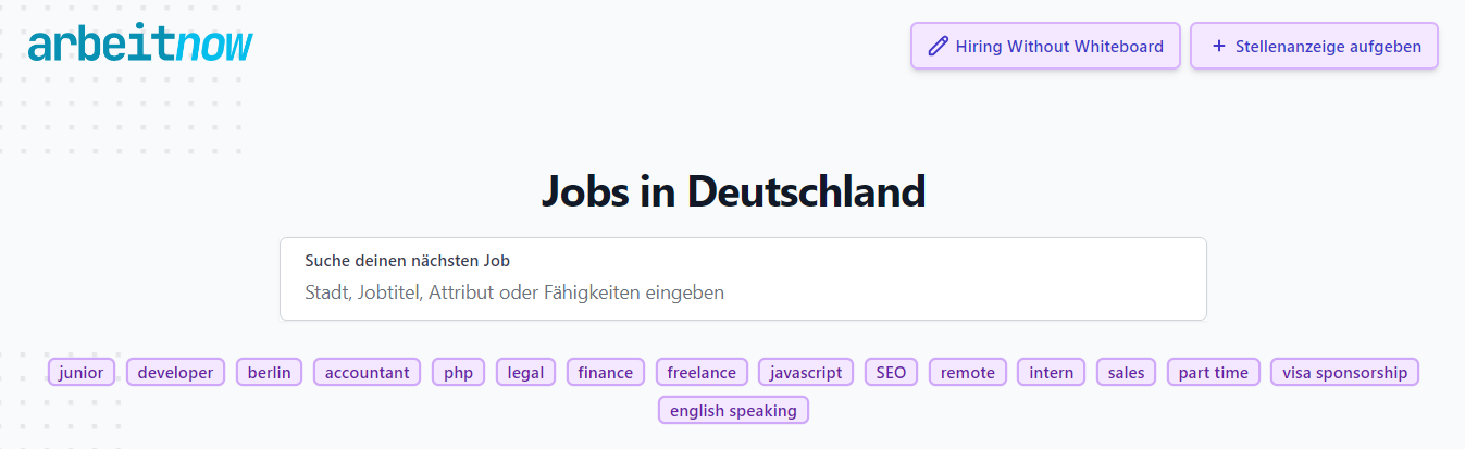 Arbeitnow best job portals in Germany